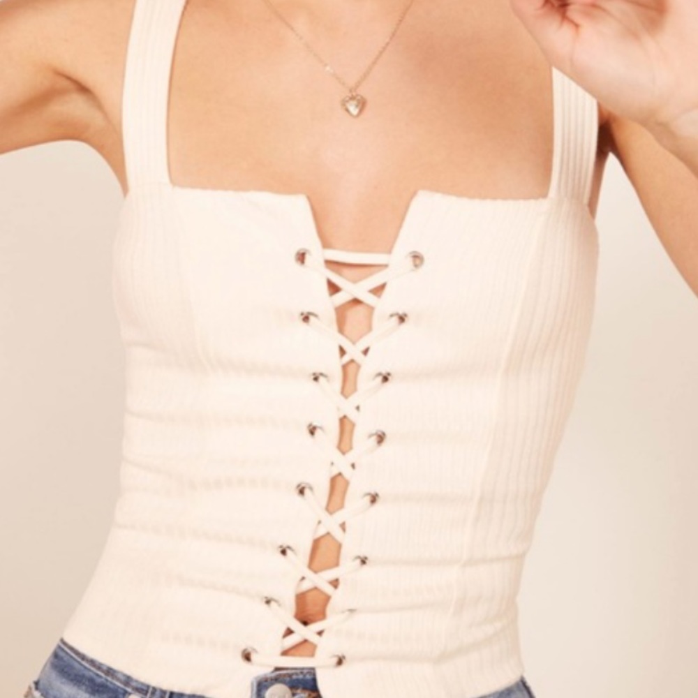 White reformation corset top